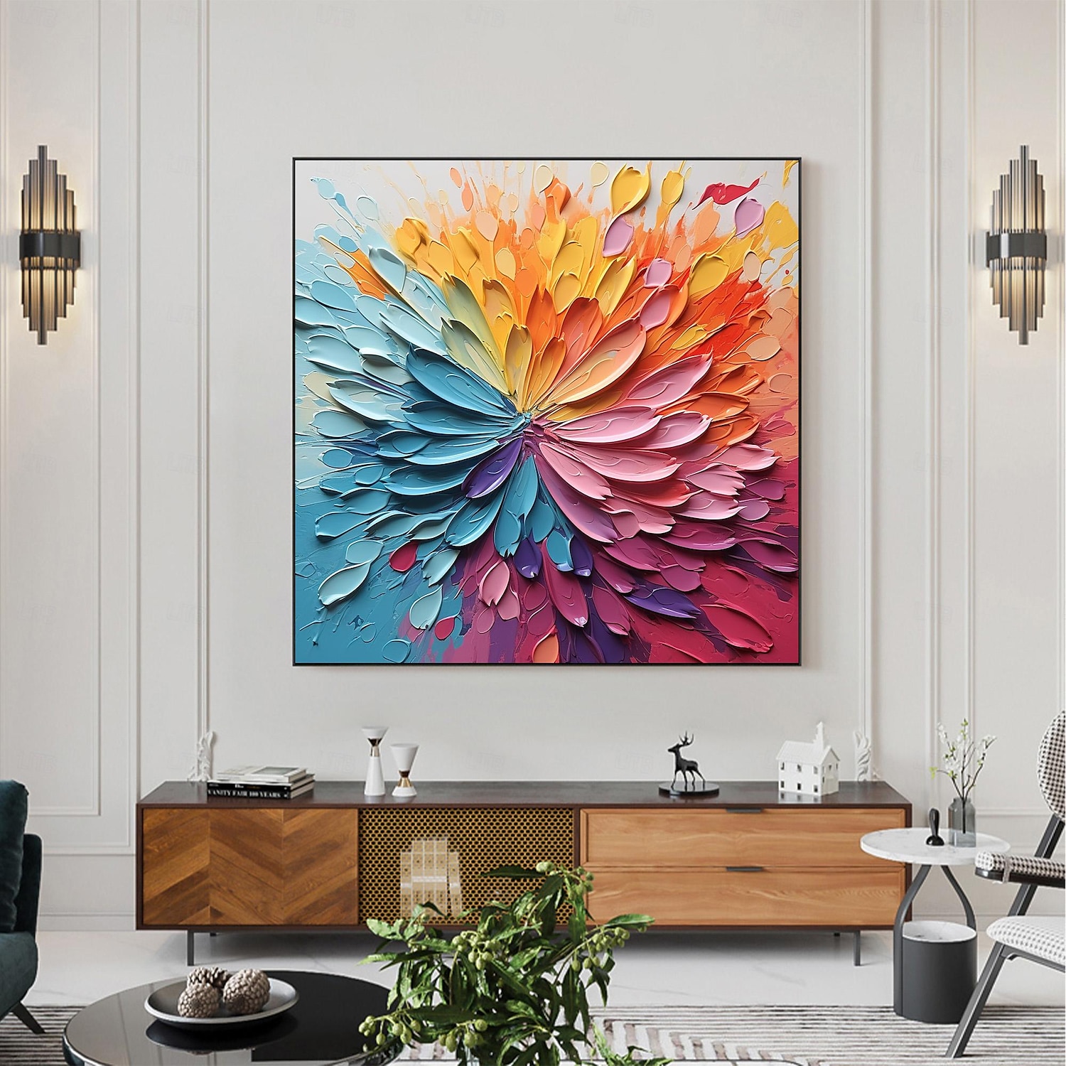 2025年 手作りのオリジナルカラーの厚い質感の油絵キャンバス壁アート絵画家の装飾用ストレッチフレーム付き/内枠なしの絵画  コレクション – $162.99 –P1