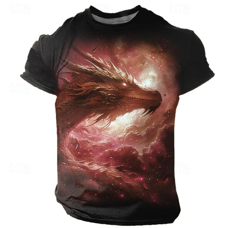 Per uomo Grafico Animale Drago Maglietta Manica Corta maglietta Stampa 3D Girocollo Camicia Designer Casual Sottocultura Sport all'Aperto Ferie Uscire Blu Azzurro cielo Rosso Primavera & Estate del 2026 a $22.99 –P9
