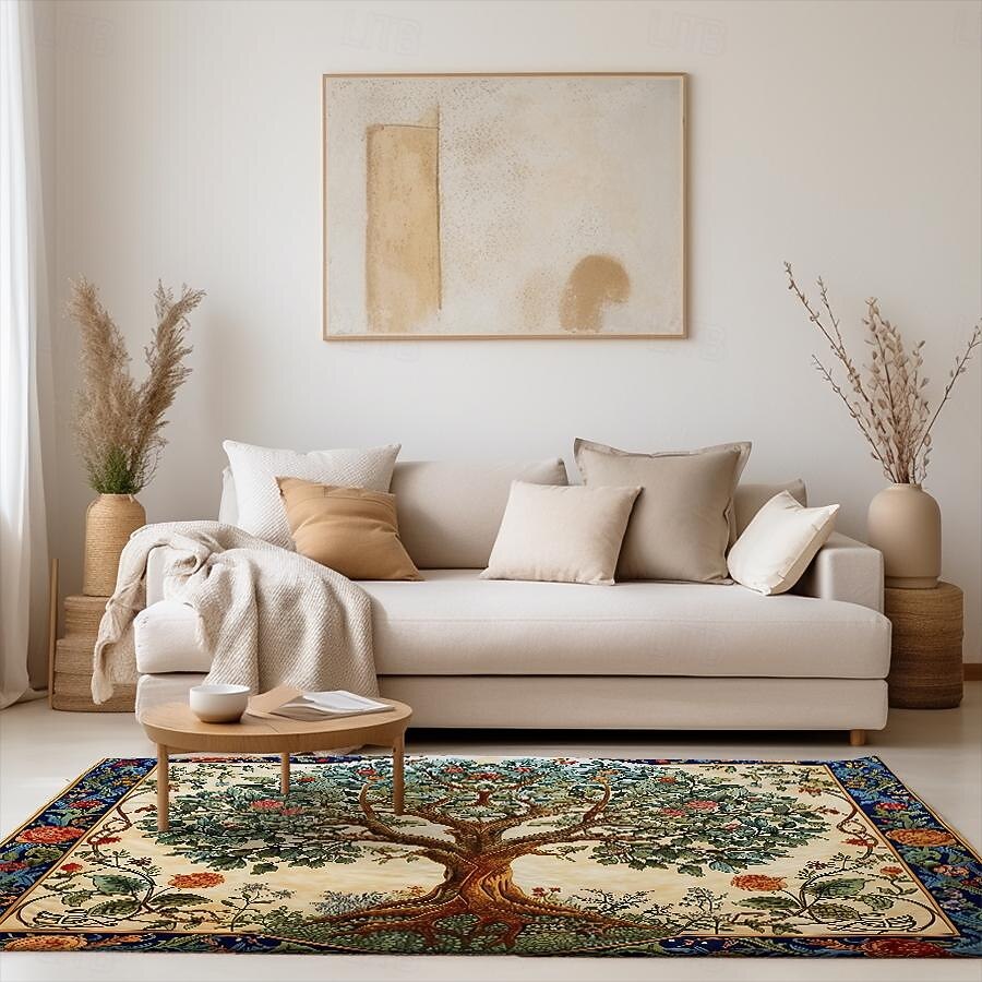 Baum des Lebens, Vintage-Boho-Teppich, Küchenmatte, rutschfeste, ölbeständige Bodenmatte, Wohnzimmerteppich, Innen- und Außenmatte, Schlafzimmerdekoration, Badezimmermatte, Eingangsteppich, Fußmatte 2025 - $15.49 –P8