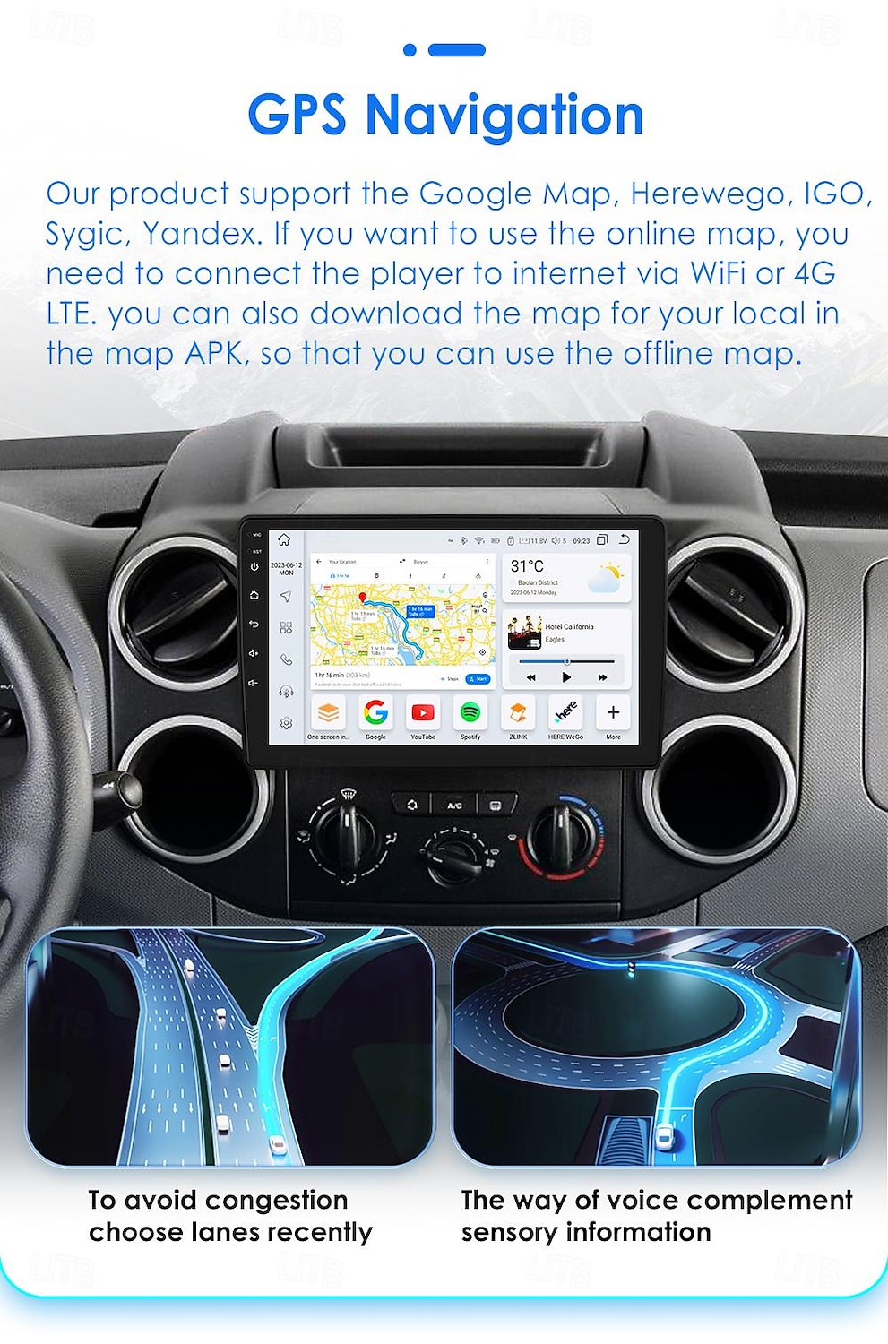 Автомагнитола Android 12 для citroen berlingo b9 peugeot Partner 2008-2019 мультимедийный плеер carplay gps навигация 2025 - $243.49 –P13