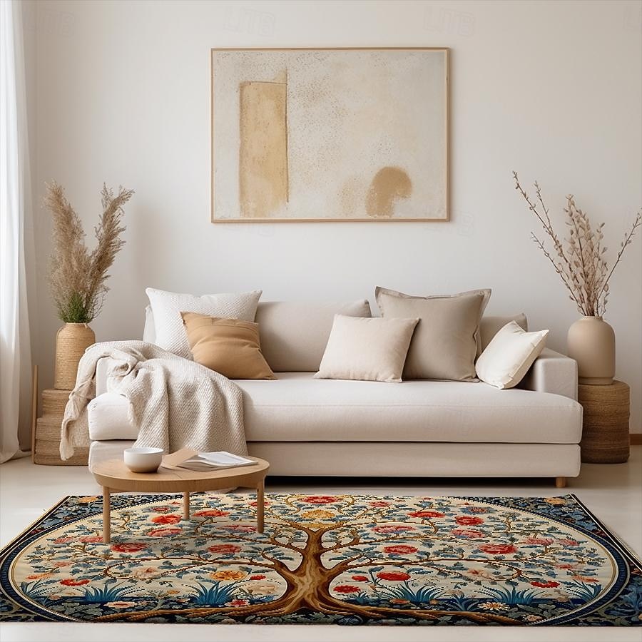 Baum des Lebens, Vintage-Boho-Teppich, Küchenmatte, rutschfeste, ölbeständige Bodenmatte, Wohnzimmerteppich, Innen- und Außenmatte, Schlafzimmerdekoration, Badezimmermatte, Eingangsteppich, Fußmatte 2025 - $15.49 –P4