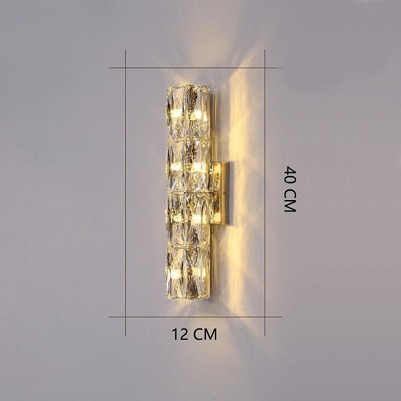 appliques murales 20/30/40/80 cm luminaires muraux modernes blanc chaud avec abat-jour en cristal k9 applique murale pour miroir, applique murale de salon de chambre à coucher 85-265v de 2025 ? $146.99 –P5