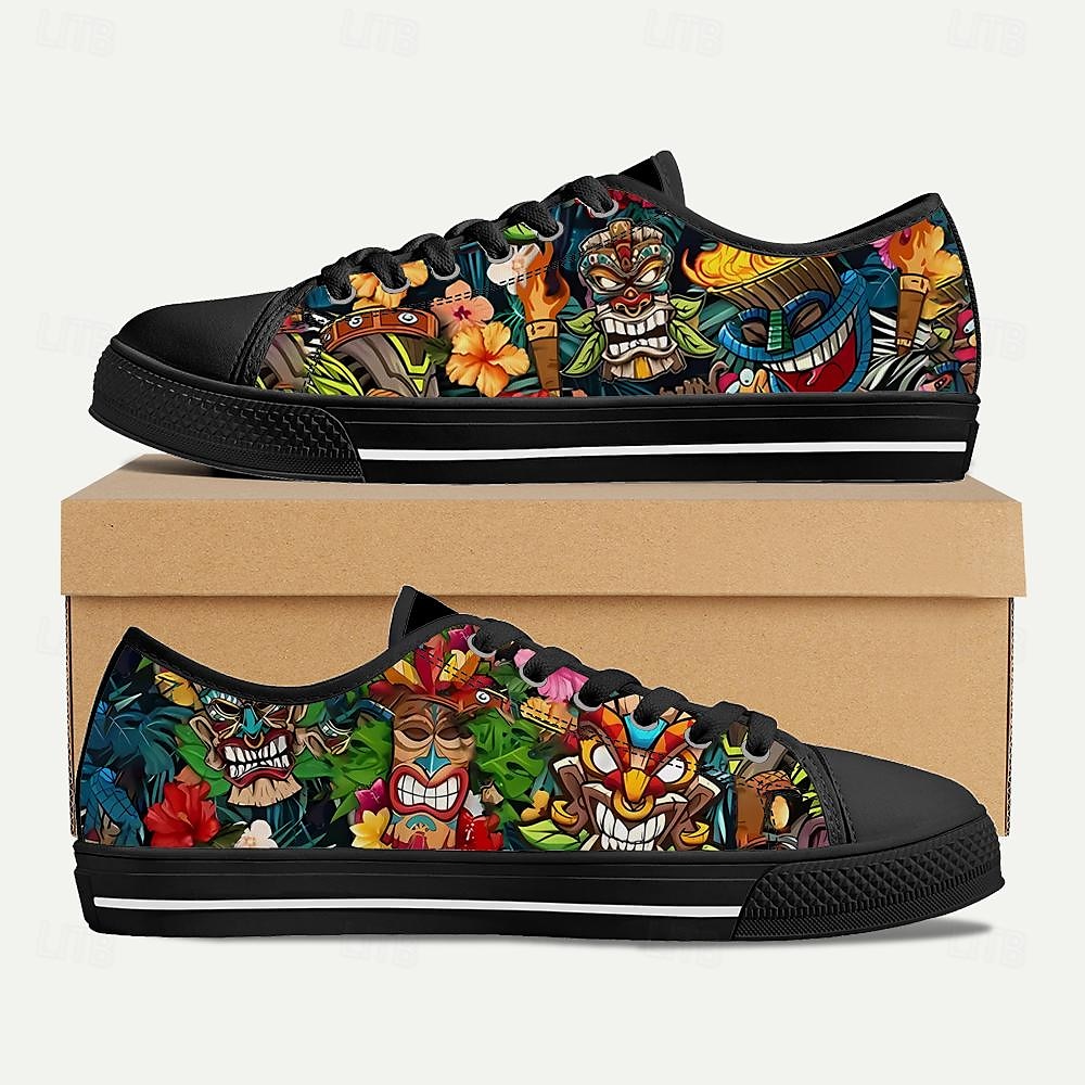 Męskie Adidasy Drukuj buty Rozmiar plus Klasyczny Codzienny Styl plażowy Na zewnątrz Codzienny Płótno Wygodny Niepoślizgowy / a Sznurowane Żółty Czerwony Niebieski 2025 - $64.99 –P3