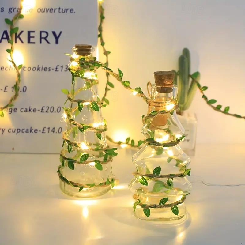 vihreä lehti led merkkijono 2m 20 leds kultalehti keiju valot ikkunoihin parveke puutarha sisä ulkopuutarha ystävänpäivä ramadan hääjuhla koristelu 2026 - $8.99 –P4