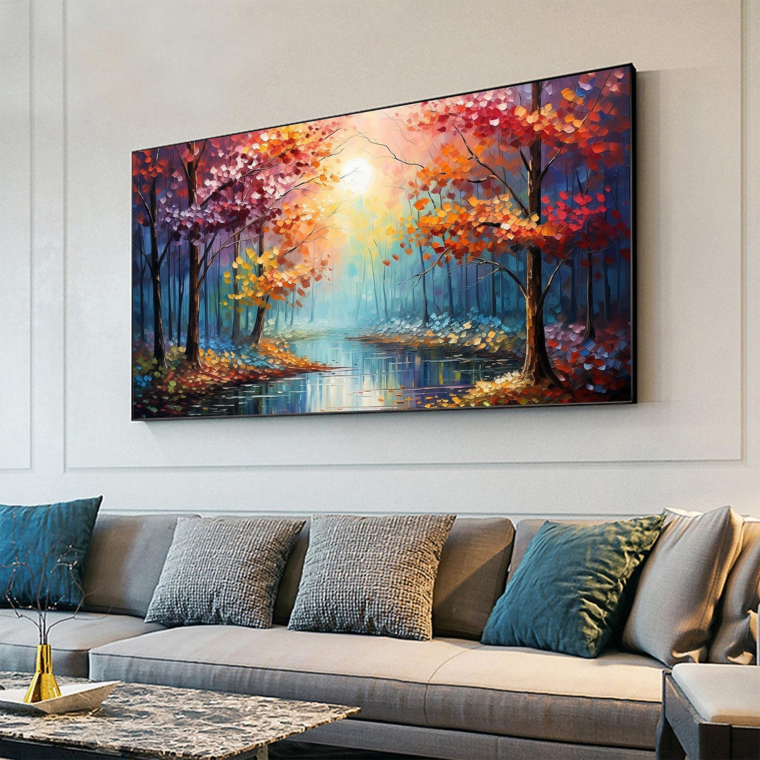 Handmade Original forest Oil Painting On Canvas Wall tree Art Painting for Home Decor With Stretched Frame/Without Inner Frame Painting 2026 - $154.99 –P1