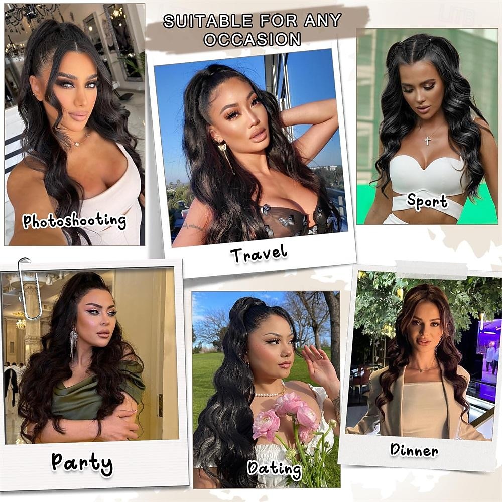 Ponytail Extension Black Drawstring Ponytail Extension for Women 26 Inch Long Wavy Ponytail Extension Synthetic Clip in Pony Tails Hair Extensions for Women Girls 2026 - $14.99 –P13