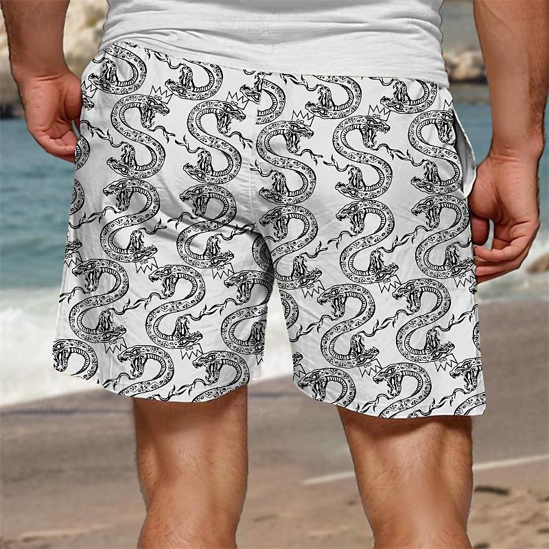 Herren Drache Badeshorts Boardshorts Badehosen Mittlere Taille Punk & Gothic Urlaub Party Ferien Kordelzug mit Mesh-Futter Elastischer Bund Designer Bekleidung 2025 - $17.99 –P8