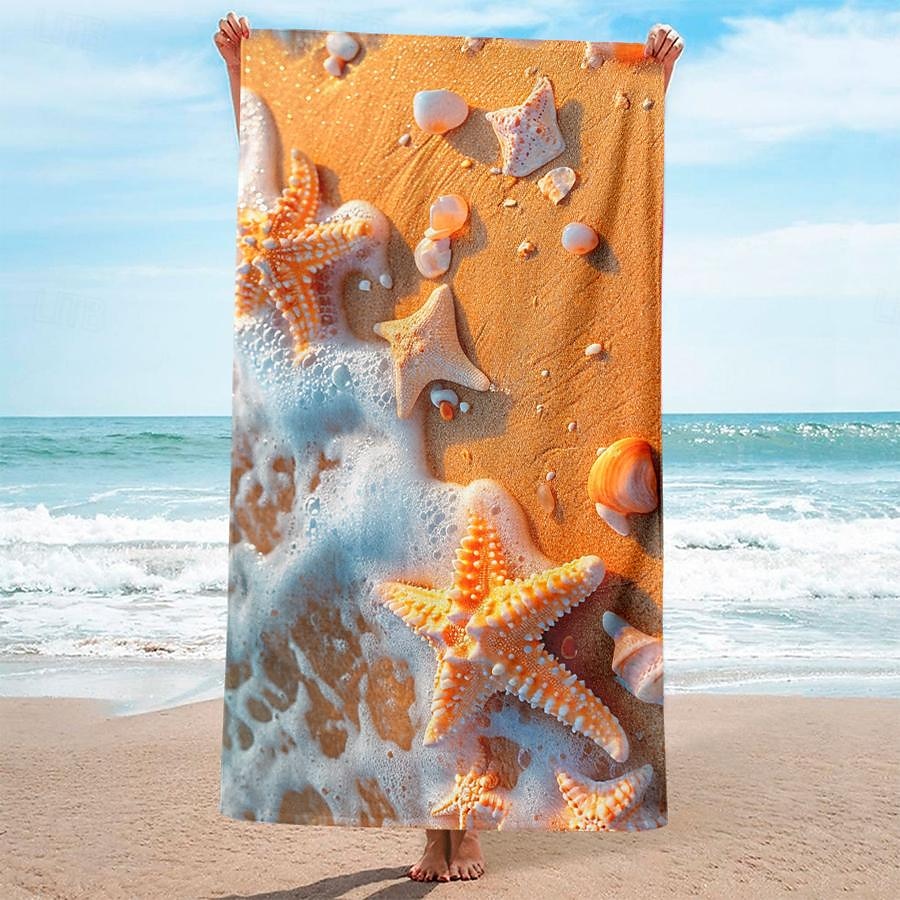 Landschafts-Strandtuch, Strandtücher für Reisen, schnell trocknendes Handtuch für Schwimmer, sanddichte Strandtücher für Damen, Herren, Mädchen, Kinder, coole Poolhandtücher, Strandzubehör, 2025 - $16.49 -P4