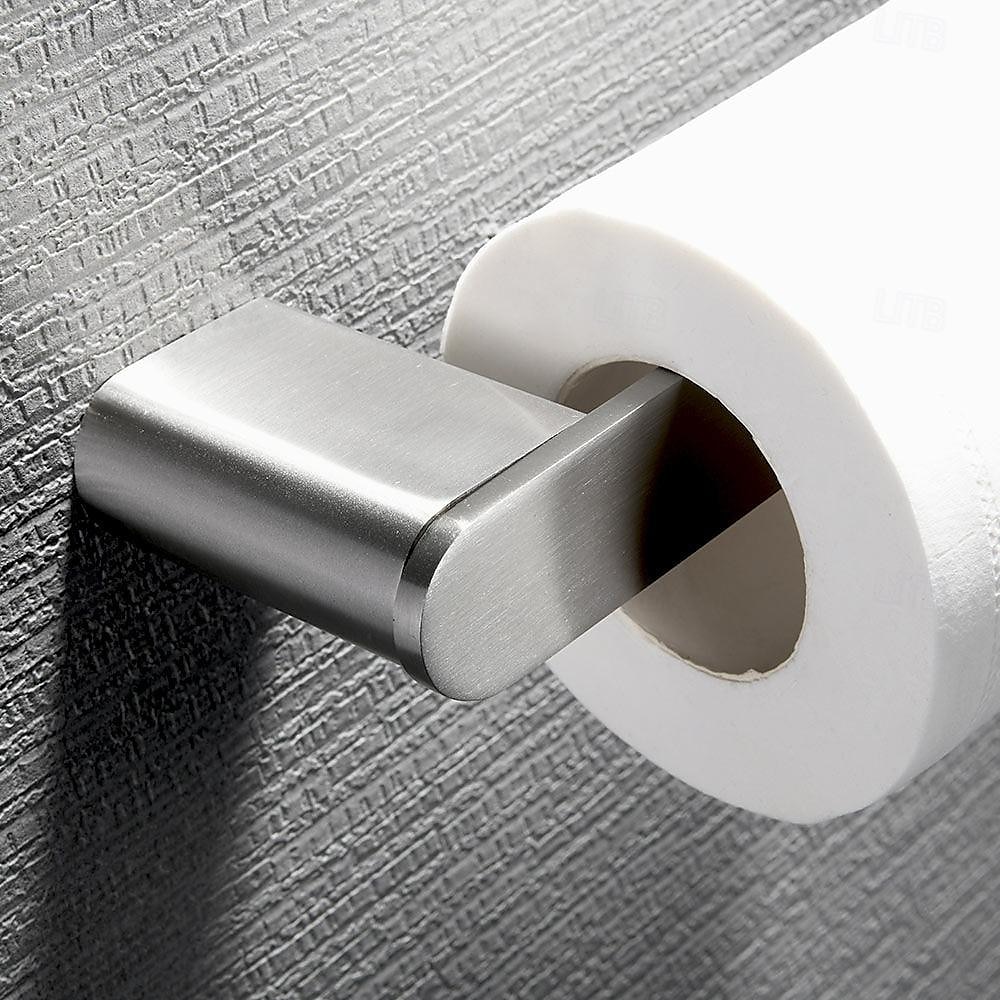 Bathroom Accessory Set Wall Mounted Brushed Stainless Steel Include Robe Hook Towel Bar Toilet Paper Holder with Mobile Phone Storage Shelf Towel Holder and Roll Paper Shelf 1or 3pcs 2025 - $49.99 –P9