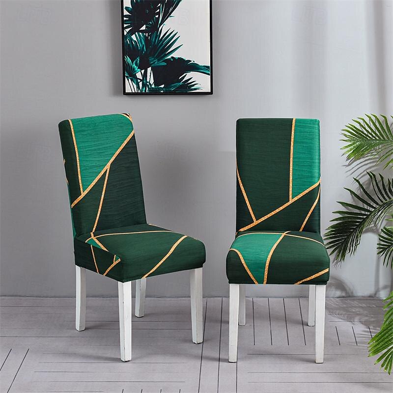 set da 4/6 pezzi per sedia da pranzo in spandex elasticizzato, fodera protettiva per sedia elasticizzata con motivo geometrico fodera per sedile con fascia elastica per sala da pranzo, matrimonio, del 2025 a $22.99 –P4