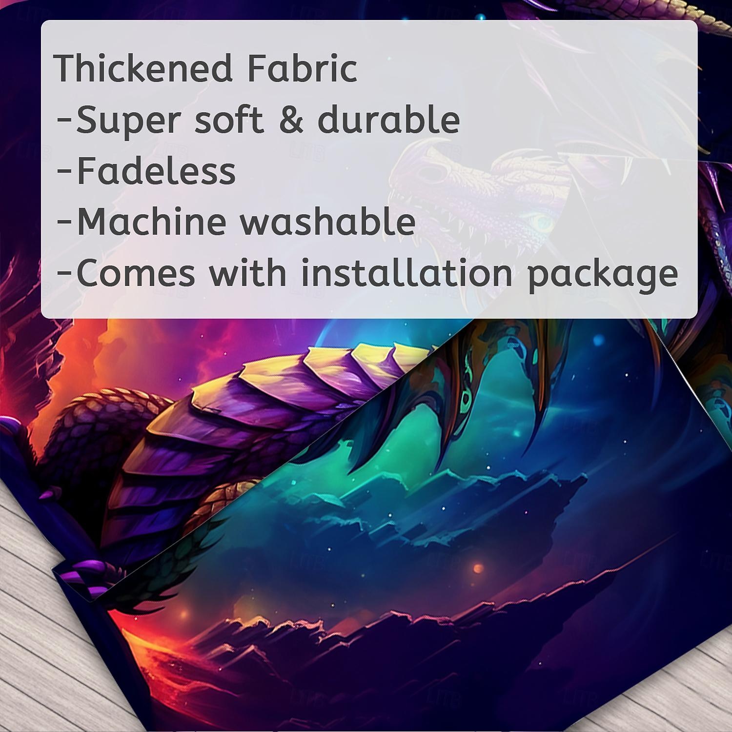 черный гобелен, реагирующий на ультрафиолет, светящийся в темноте, светящийся для вечеринок, неоновый, триповый, туманный, дракон, животное, подвесной гобелен, настенное искусство, фреска для 2025 - $23.99 –P2