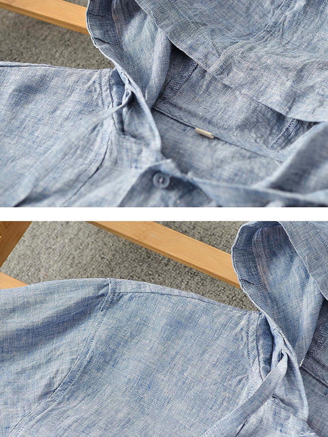 100% linnen Voor heren linnen overhemd Overhemd Strand hemd Zwart Wit Donker Marine Lange mouw Effen Capuchon Lente & Herfst Buiten Dagelijks Kleding 2025 - $50.99 –P10