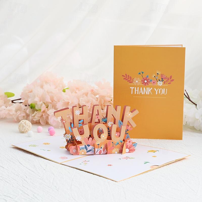 Carte de remerciement pop-up 3D, carte de remerciement, cartes de vœux pour la fête des mères, la fête des pères, les enseignants, les amis, la taille de la carte comprend une enveloppe et une de 2025 ? $10.99 -P7