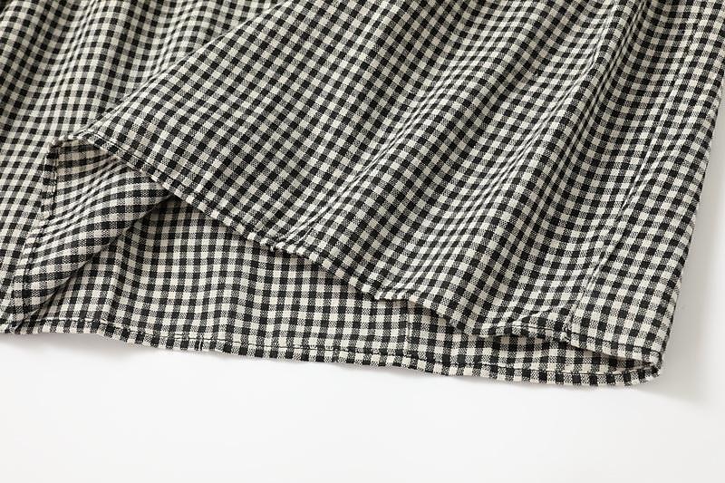Naisten Musta Kevät Syksy Pitkä mekko Maxi mekko Pellava-inspiroidut mekot Rento mekko Puuvillapellavamekko Perus Vapaa-aika ulko- Päivittäin Viikonloppu Loose Fit Skottiruutukuvio Tiukka pyöre 2025 - $26.99 –P6