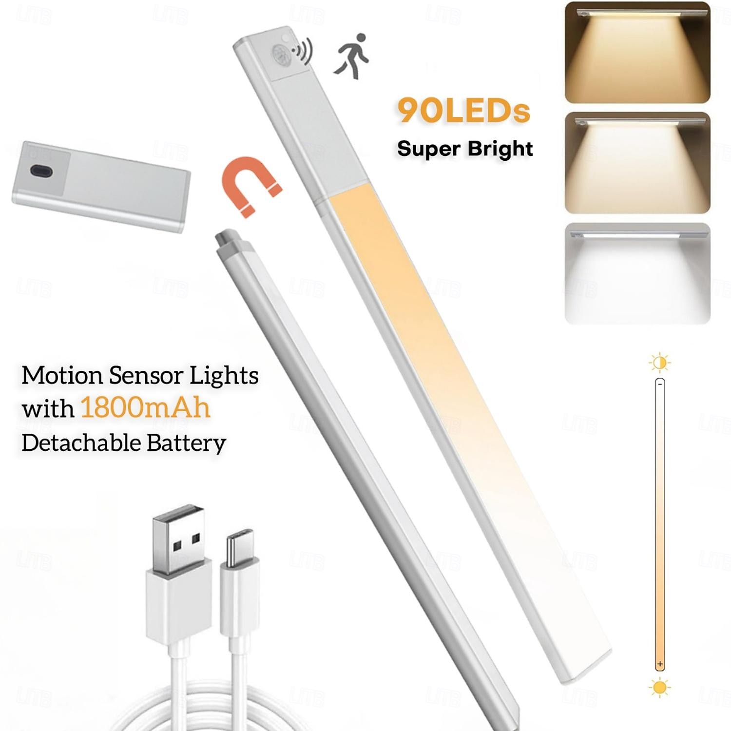 Light In The Box LED Motion Sensor Cabinet Light with Detachable Under Counter Light Automatic Sensored Bright Wireless Battery Operated for Bedroom Wardrobe Stairs Kitchen 2025 - $32.99 –P5