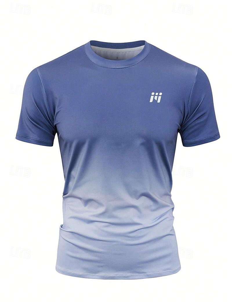 Per uomo maglietta Maglietta sportiva Girocollo Manica corta Sportivo Da mare Casual / quotidiano Palestra Asciugatura rapida Traspirante Gradiente Giallo Rosso Abbigliamento sportivo Di tendenza del 2025 a $16.49 –P3