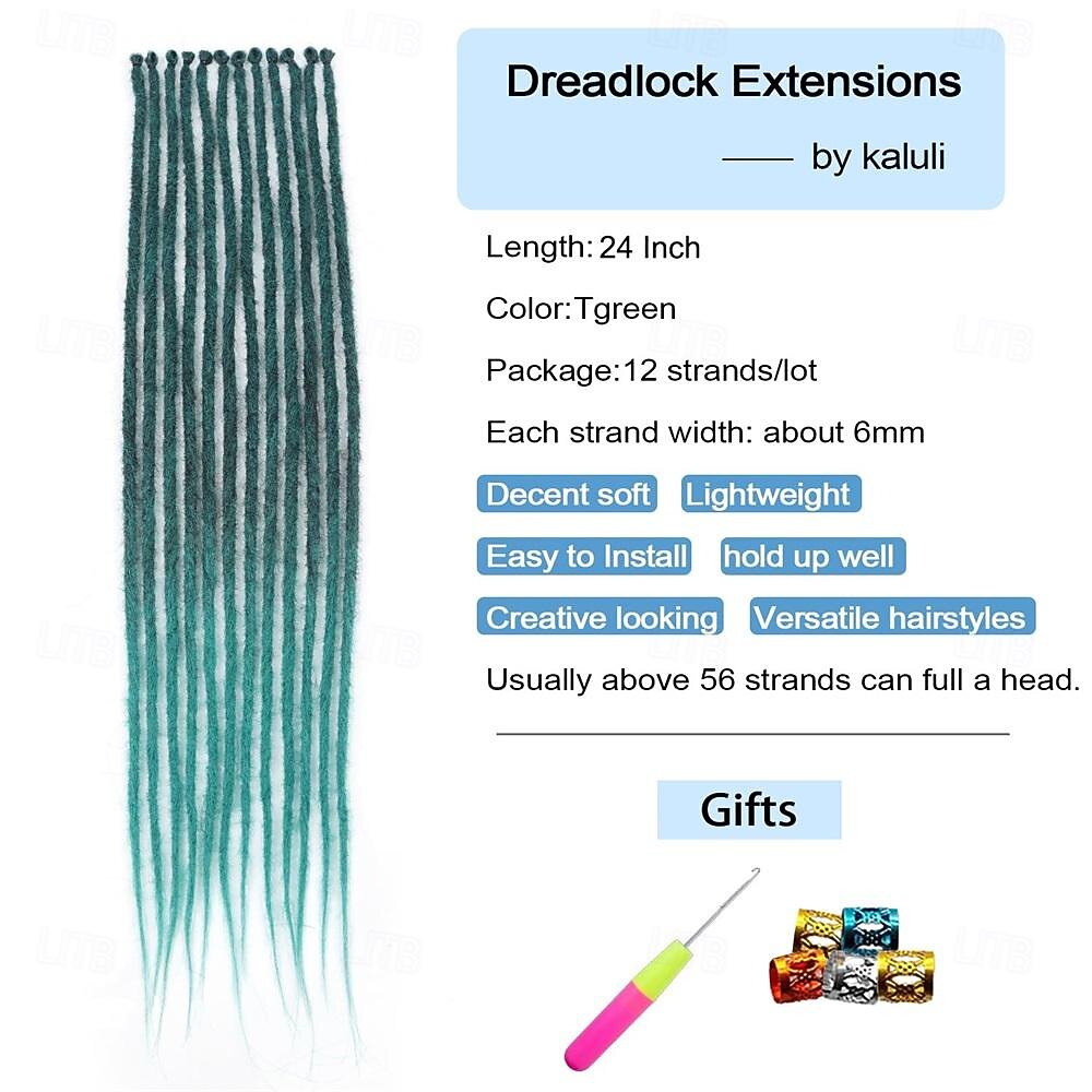 dreadlock extensions 1b/groene dreads extensions gehaakte loc extensions synthetische dreadlock extensions clip in dreadlocks hair extensions single eindigde dreadlock gehaakte haar dread 2026 - $35.99 –P2