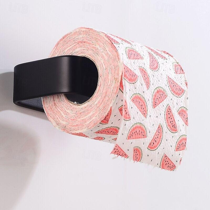 wc papír tartó alumínium anyag fürdőszoba falra szerelhető wc tekercs papír egyrúd fekete 1db 2025 - $20.99 –P6