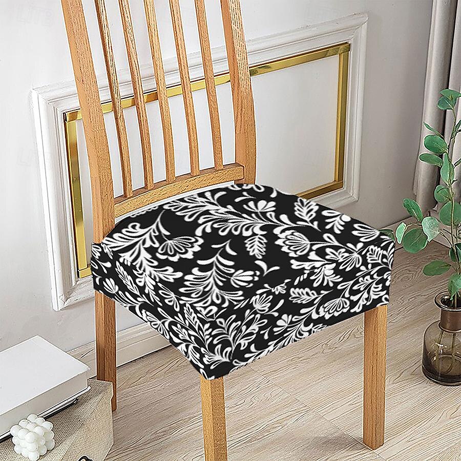 Capas elásticas para assento de cadeira de jantar 1 peça, capas de assento laváveis macias e removíveis com estampa floral para cadeiras de jantar, protetor de capa de assento para sala de jantar de 2025 por $6.99 –P11
