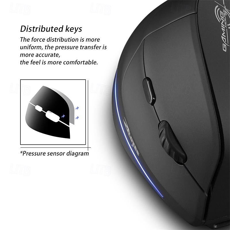 ZELOTES F-35 Wireless 2.4GHz Rechargeable Vertical Mice 6 Buttons 2400 DPI Adjustable Ergonomic Optical Gaming Computer Mouse 2025 - $52.99 –P8
