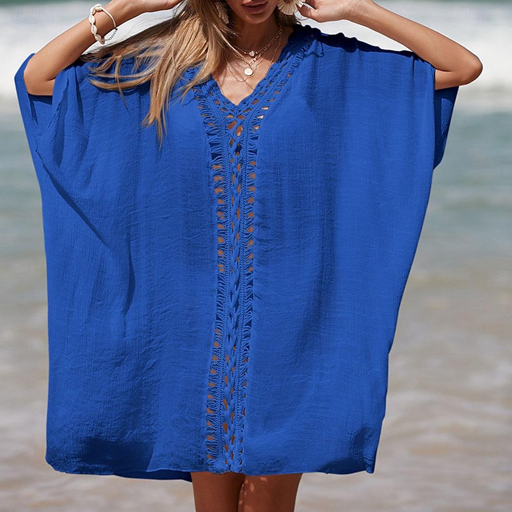Robe de plage pour femmes avec découpe vêtements de vacances sans manches couleur noire blanche bleue de 2025 ? $25.99 –P1