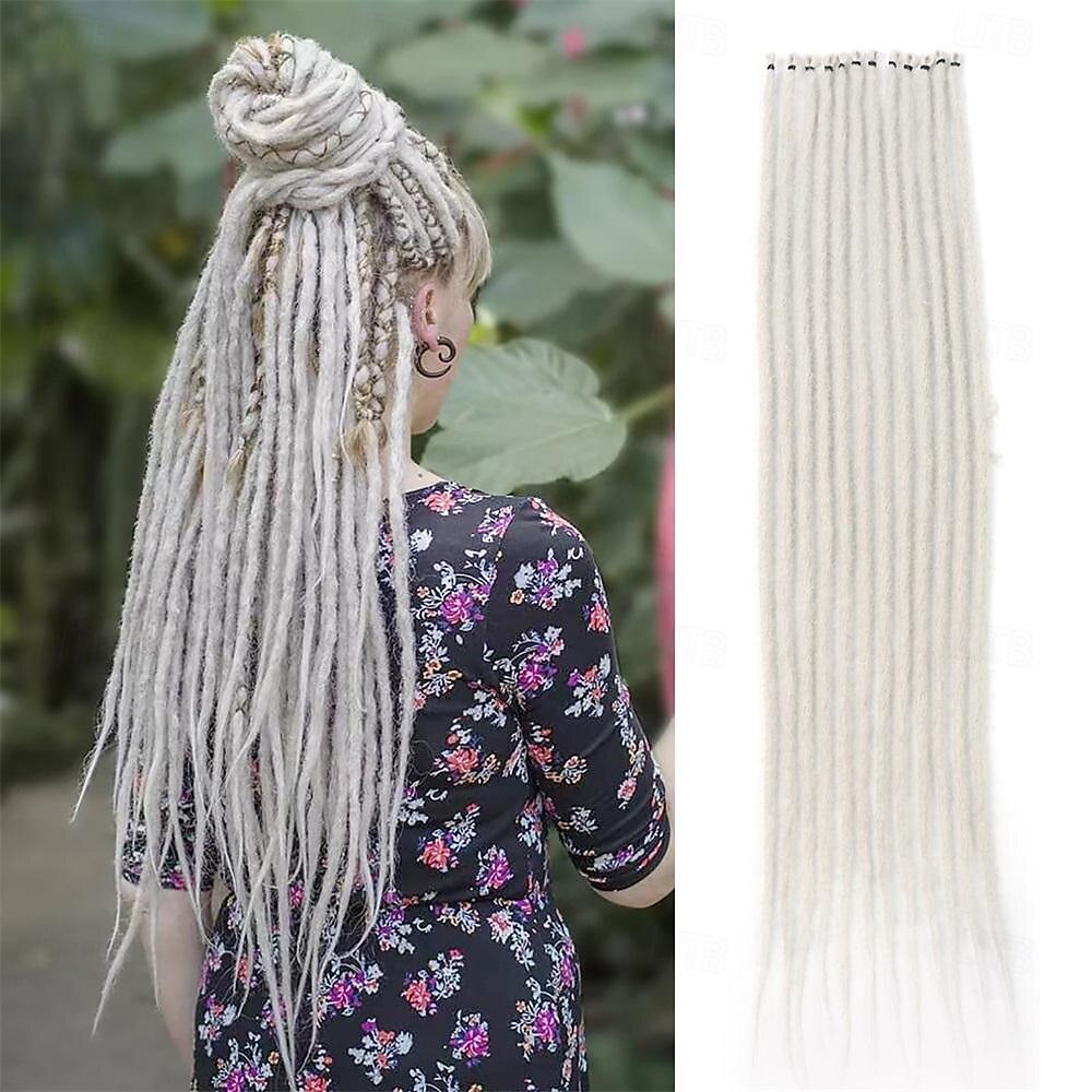 dreadlock extensions 1b/grønn dreads extensions hekle loc extensions syntetiske dreadlock extensions clip in dreadlocks hair extensions single ended dreadlock heklet hår dread 2025 - $33.99 –P5