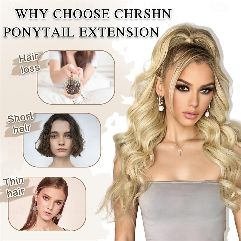 Ponytail Extension Black Drawstring Ponytail Extension for Women 26 Inch Long Wavy Ponytail Extension Synthetic Clip in Pony Tails Hair Extensions for Women Girls 2026 - $14.99 –P7