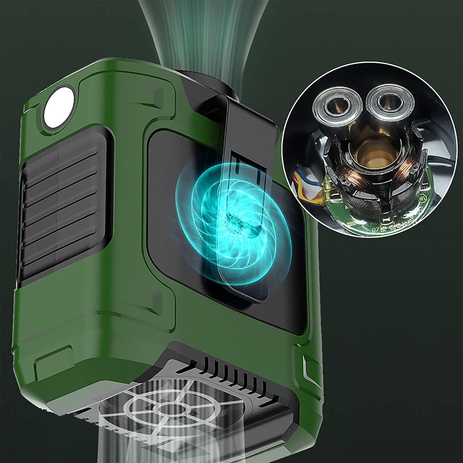 Ventilatore a semiconduttore – Ventilatore turbo ricaricabile portatile trasparente USB con pacchetto di ghiaccio per uso all'aperto del 2025 a $71.99 –P8
