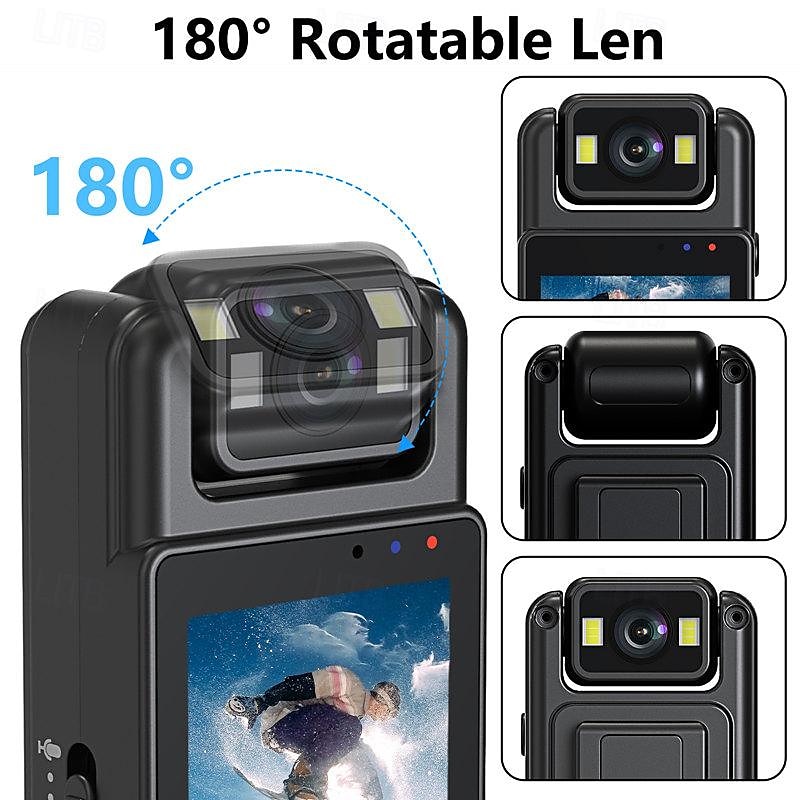 2025年 新しいポータブルハンドヘルドスポーツHD 1080pバックポケットカメラは180ミニWi-Fiビデオカメラを回転させます  コレクション – $62.99 –P8