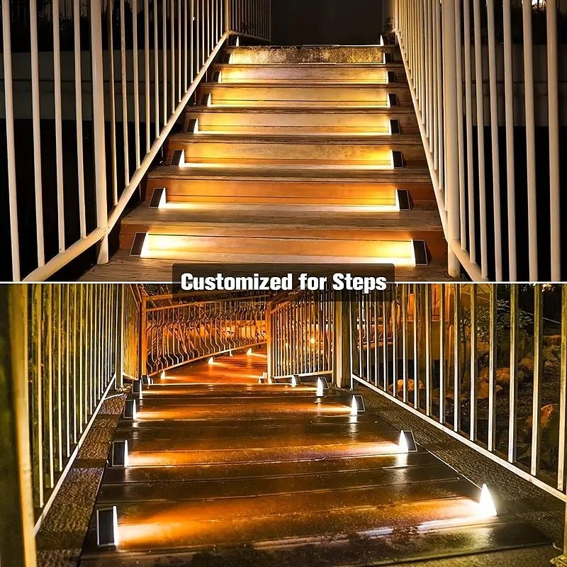 Outdoor IP67 Waterproof Solar Step Light Outdoor Stair Lights LED Lens Design Super Bright Anti-theft Stair Light Decor Lighting For Garden Deck Garden Lamp Landscape Lights 1X 2X 2026 - $34.99 –P12
