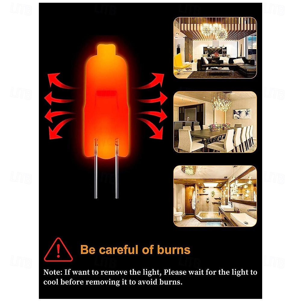 10 stuks g4 halogeen bi-pin lampen 12v 20w dimbaar 3000k warm wit voor onderkast puck licht kroonluchters tuinverlichting 2025 - $8.49 –P7