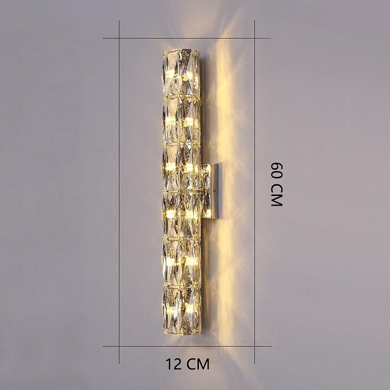 appliques murales 20/30/40/80 cm luminaires muraux modernes blanc chaud avec abat-jour en cristal k9 applique murale pour miroir, applique murale de salon de chambre à coucher 85-265v de 2025 ? $146.99 –P8