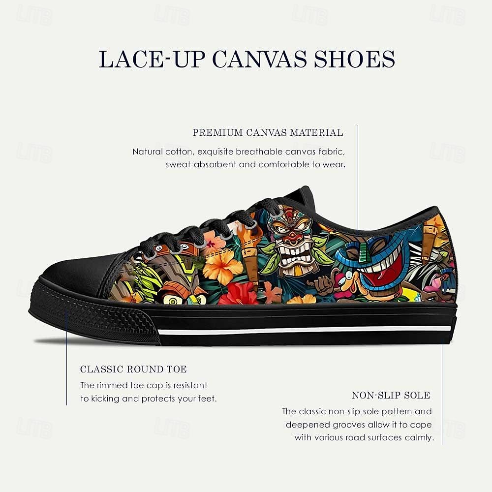 Men's Sneakers Print Shoes Plus Size Classic Casual Beach Outdoor Daily Canvas Comfortable Slip Resistant Lace-up Yellow Red Blue 2025 - $64.99 –P1