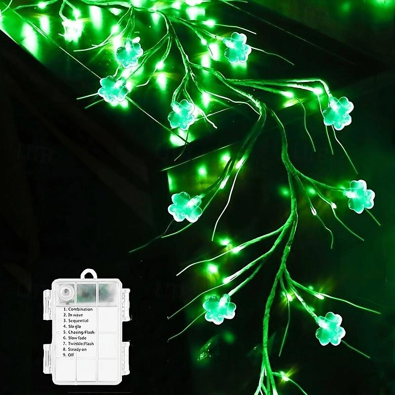 st. patrick's day garland - häikäisevä 96 valoapilashow, monipuolinen 8 tilassa, paristokäyttöinen, täydellinen kodin sisustamiseen 2025 - $41.99 –P1