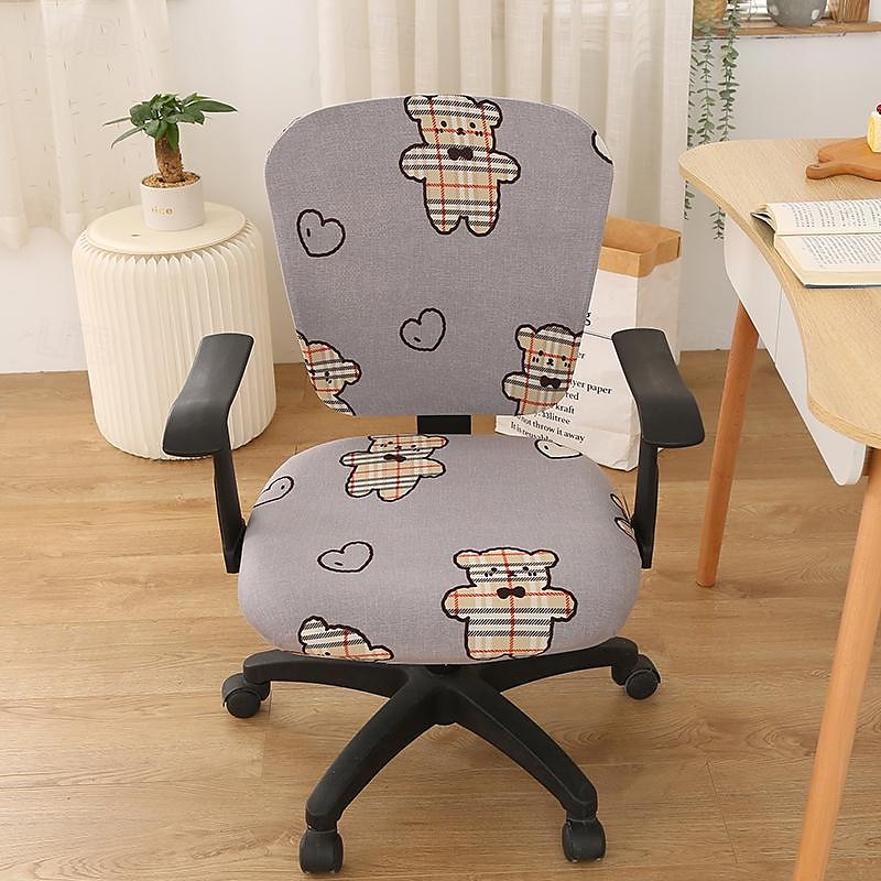 Capa para cadeira de escritório, capa para cadeira de mesa de computador, spandex elástico, anti-poeira, divisão universal, giratória, protetor de capa para cadeira giratória, conjunto de 2 peças, de 2025 por $16.99 –P8