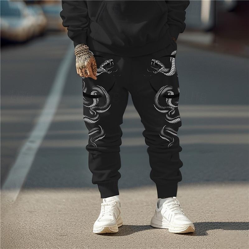 Herren Punk Gothic Schlange Jogginghose Trainingshose Jogginghose Jogger Hosen Hose 3D-Druck Mittlere Taillenlinie Party Strasse Urlaub Frühling Herbst Regular Fit Mikro-elastisch 2025 - $22.99 –P11