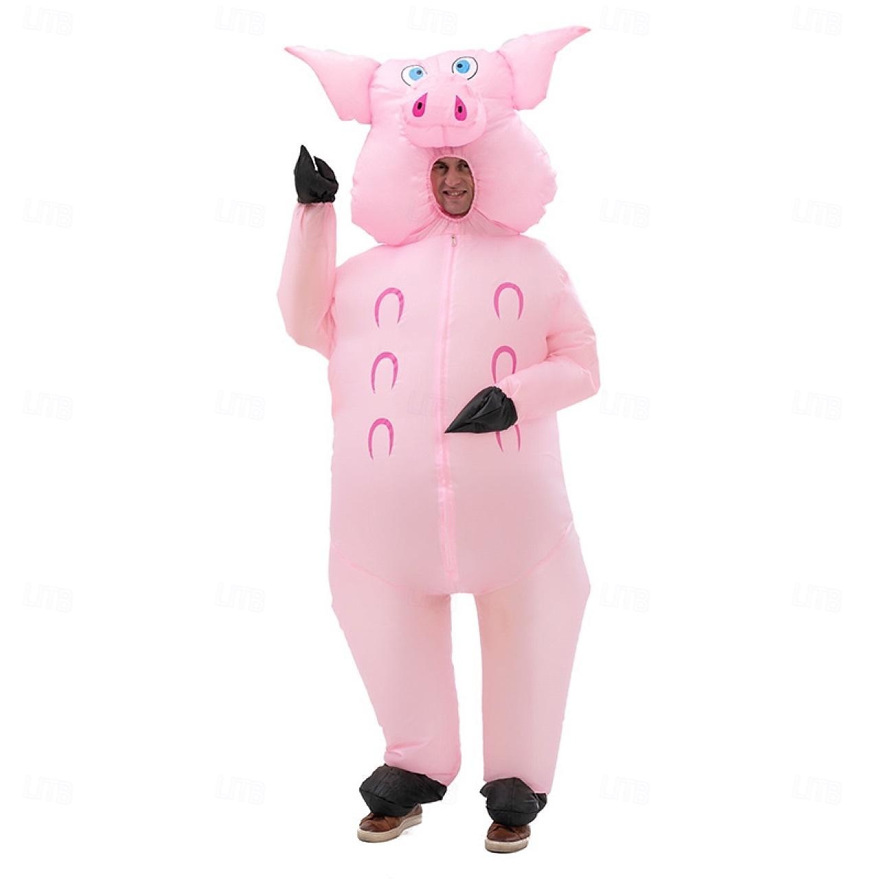 Cochon Costume de carnaval Costume Gonflable Déguisements drôles Costumes de famille de groupe d'Halloween Adulte Homme Femme Déguisement drôle Utilisation Soirée Mascarade Carnaval Mascarade Costume de 2025 ? CAD $62.99 –P4