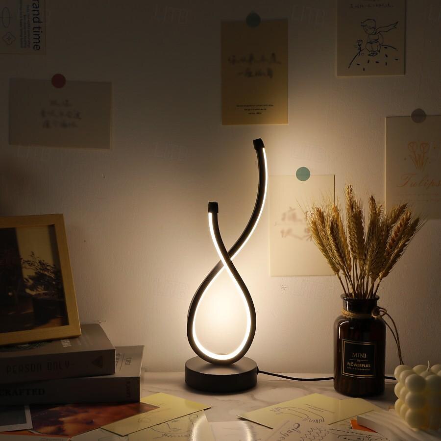 dimming bordlampe usb moderne minimalistisk kreativ design 3-farger, nattbord stue atmosfære lampe 2025 - $59.99 –P3