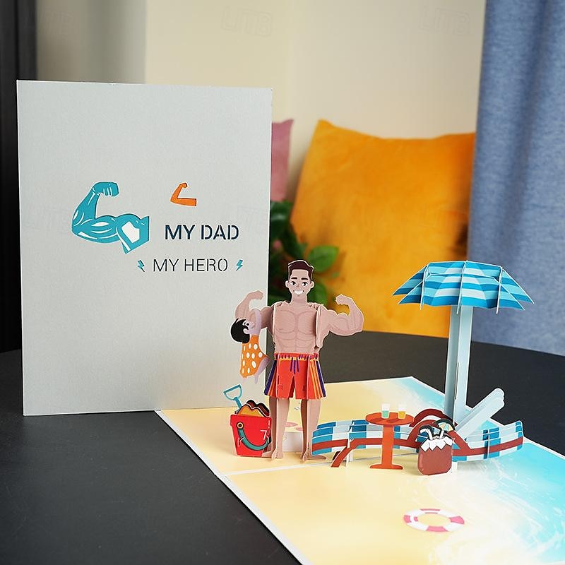 3D Pop Up Father's Day Card for Men Dad Husband Birthday Greeting Card for Dad Best Dad Ever Pop Up Card Fathers Day Card Greeting Card Happy Fathers Day Card for Dad from Daughter Son 2025 - $11.99 –P5