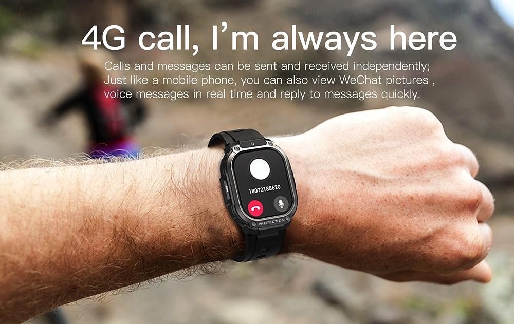 696 DM63 Smart Watch 2.13 inch 4G LTE Cellular Smartwatch Phone Bluetooth 4G Pedometer Call Reminder Heart Rate Monitor Compatible with Android iOS Men GPS Hands-Free Calls with Camera IP 67 48mm 2025 - $165.99 –P6