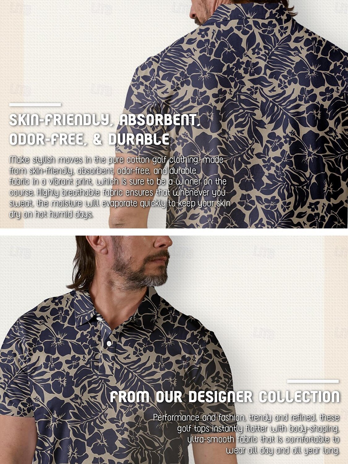 Men's Golf Polo Shirt Brown Short Sleeve Sun Protection Top Leaf Golf Attire Clothes Outfits Wear Apparel 2026 - $24.99 –P1