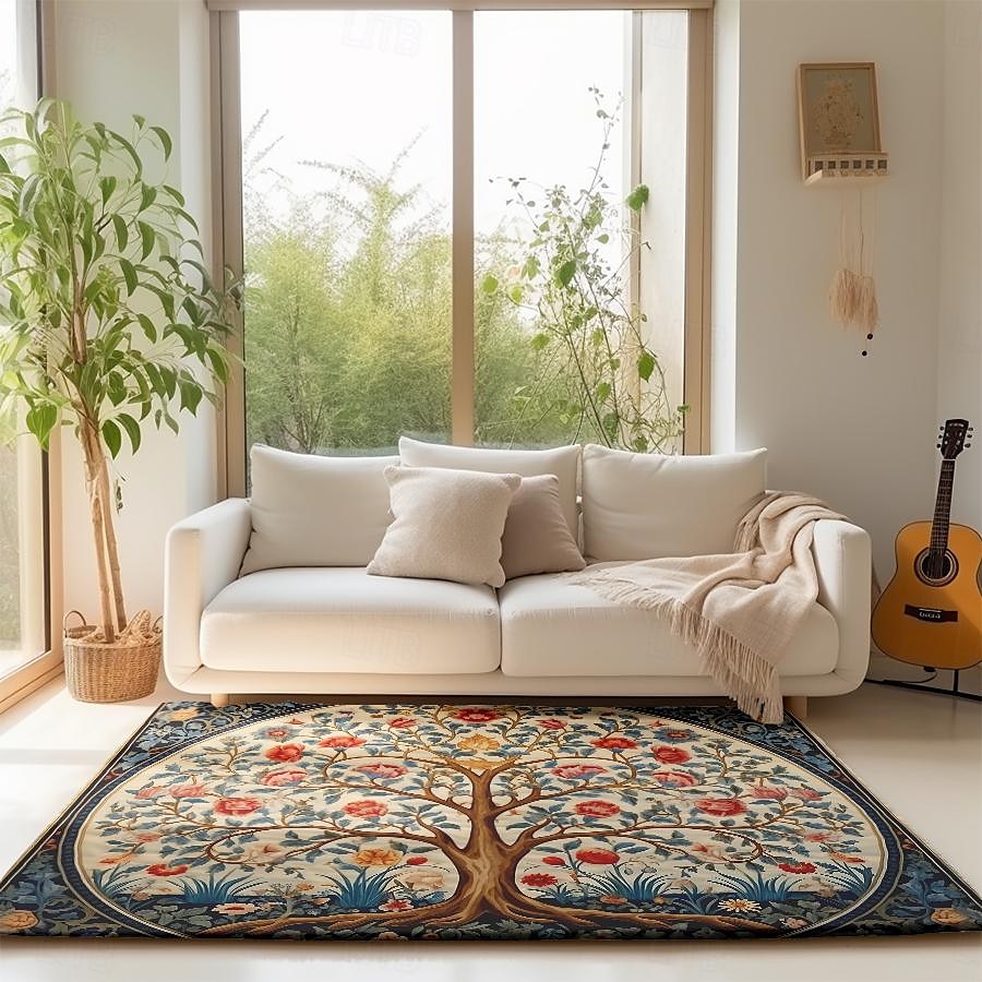 Baum des Lebens, Vintage-Boho-Teppich, Küchenmatte, rutschfeste, ölbeständige Bodenmatte, Wohnzimmerteppich, Innen- und Außenmatte, Schlafzimmerdekoration, Badezimmermatte, Eingangsteppich, Fußmatte 2025 - $15.49 –P1
