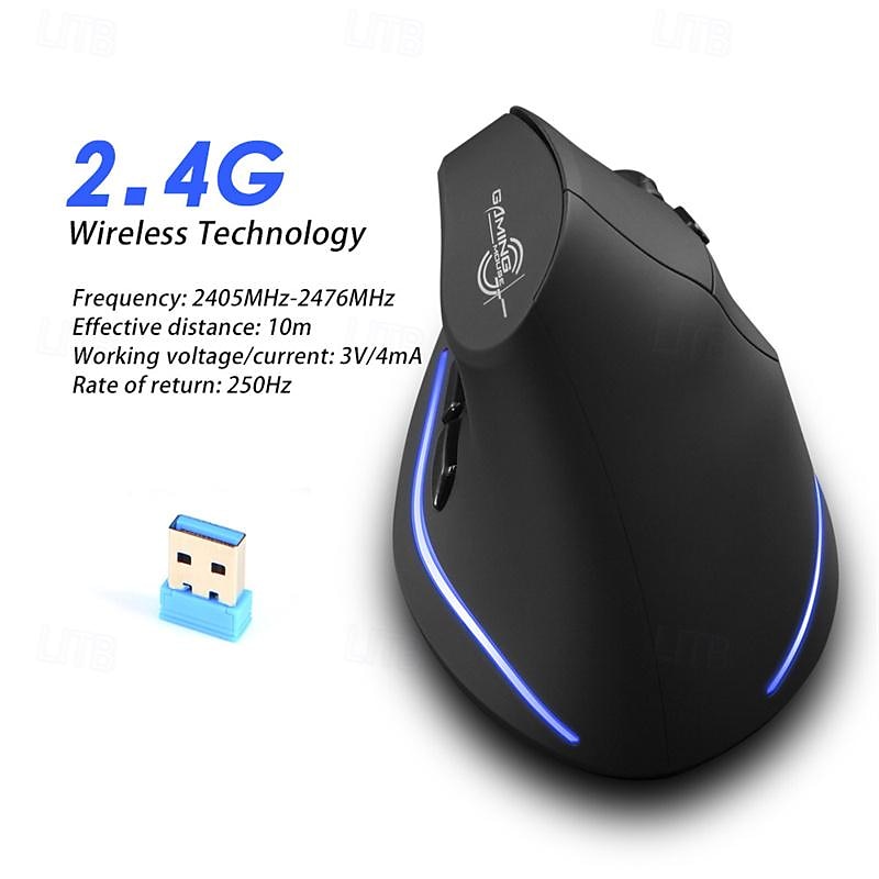 ZELOTES F-35 Wireless 2.4GHz Rechargeable Vertical Mice 6 Buttons 2400 DPI Adjustable Ergonomic Optical Gaming Computer Mouse 2025 - $52.99 –P4