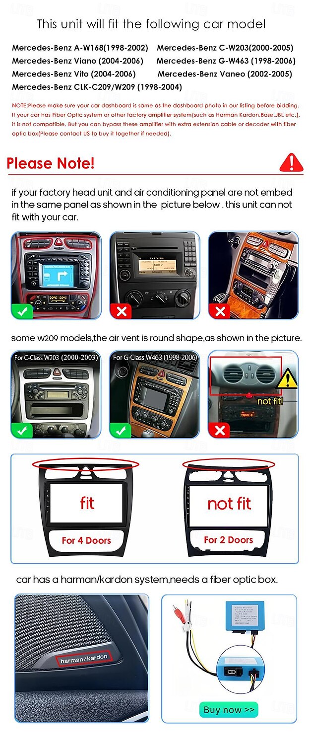 Android Car Radio For Mercedes-Benz C-Class/CLK 2000-2005 8G128G Carplay Stereo Player WIFI GPS Navigation 2025 - $302.19 –P2