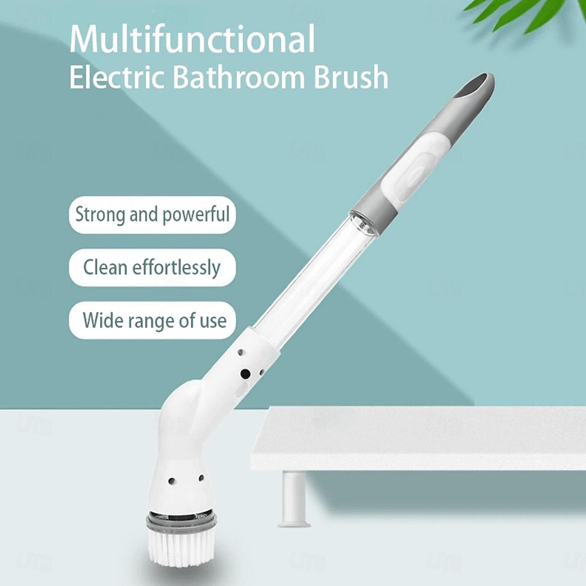 Purificador giratório elétrico com cabeça de escova substituível 5/6, purificador de banheiro sem fio com alça longa ajustável, purificador de chuveiro recarregável, banheiro, cozinha, banheira, de 2025 por $15.99 –P6