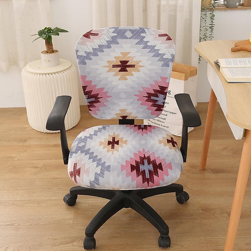 Capa para cadeira de escritório, capa para cadeira de mesa de computador, spandex elástico, anti-poeira, divisão universal, giratória, protetor de capa para cadeira giratória, conjunto de 2 peças, de 2025 por $16.99 –P1