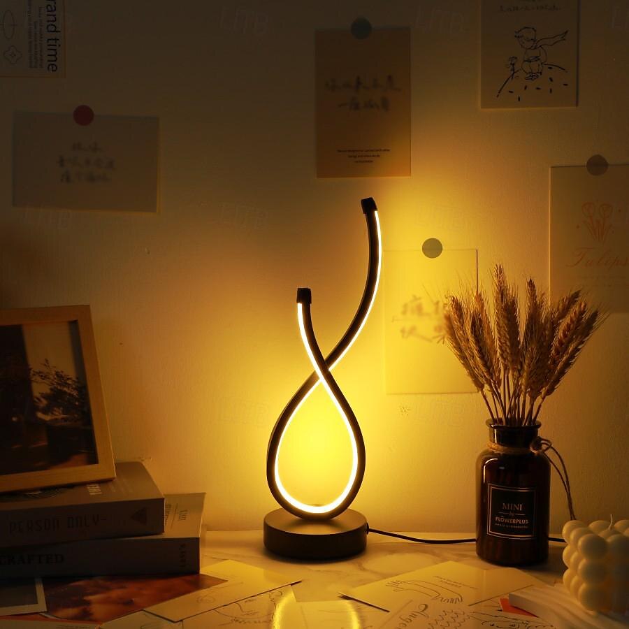 dimming bordlampe usb moderne minimalistisk kreativ design 3-farger, nattbord stue atmosfære lampe 2025 - $59.99 –P1