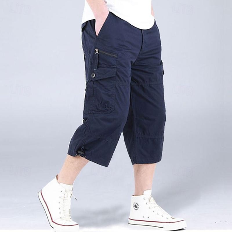Męskie Spodnie cargo Spodnie robocze Przyciąć Multi Pocket Równina Moro Komfort Oddychający Długość do łydki Codzienny Streetwear Sport Moda Kurkuma Czarny Średnio elastyczny 2025 - $25.99 –P10