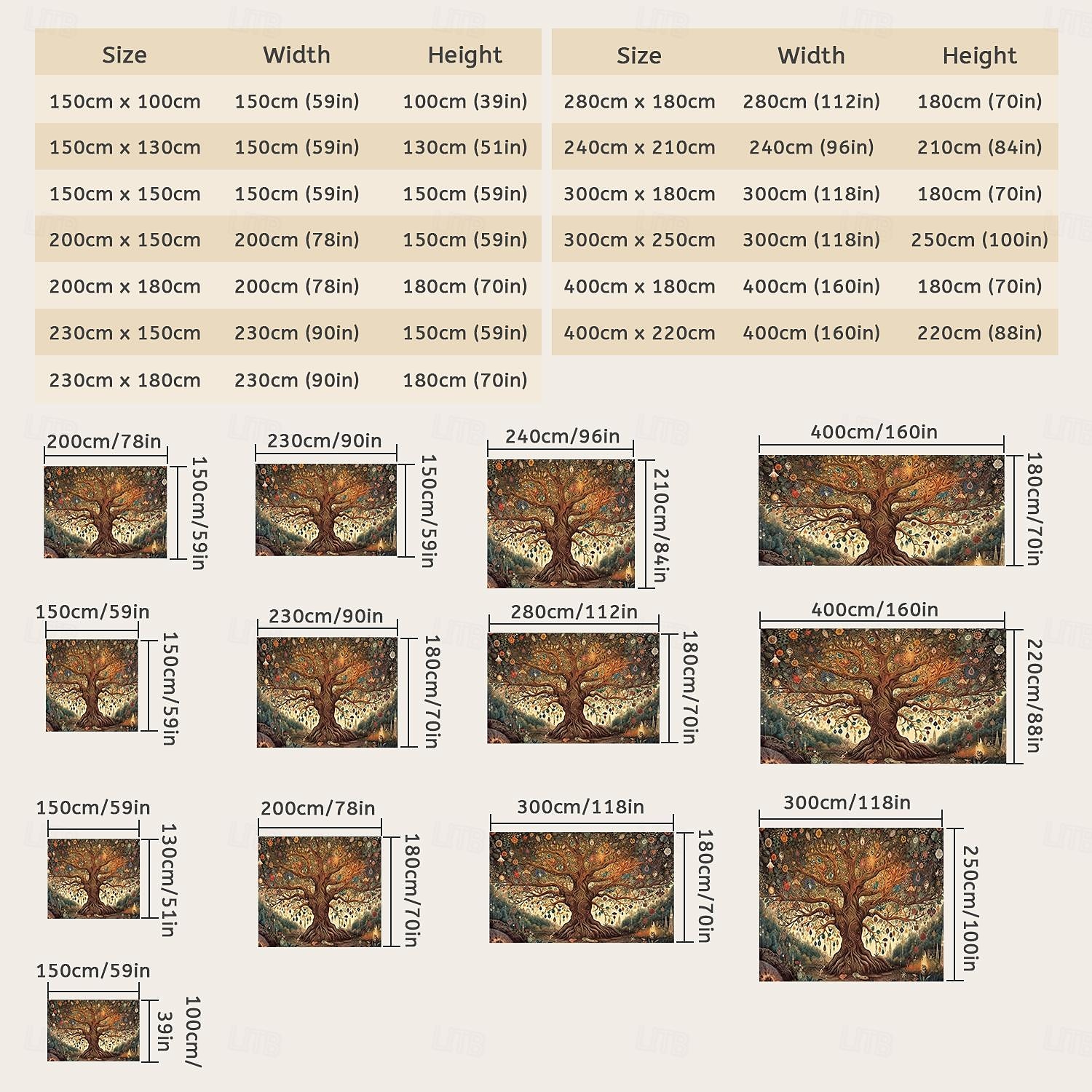 Tree of Life Hanging Tapestry Sun Moon Wall Art Large Tapestry Mural Decor Photograph Backdrop Blanket Curtain Home Bedroom Living Room Decoration 2025 - $16.99 –P7