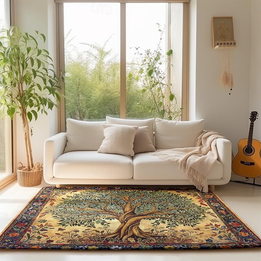 Baum des Lebens, Vintage-Boho-Teppich, Küchenmatte, rutschfeste, ölbeständige Bodenmatte, Wohnzimmerteppich, Innen- und Außenmatte, Schlafzimmerdekoration, Badezimmermatte, Eingangsteppich, Fußmatte 2025 - $15.49 –P9